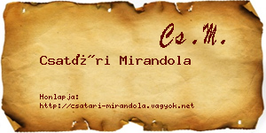 Csatári Mirandola névjegykártya